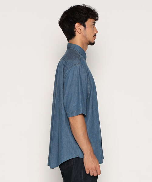 カッパ君ページ　DANTON/ダントン　半袖シャツ　デニムブルー　36 DANTON（ダントン）の「MEN'S DENIM DUNGAREE SHORT SLEEVE B.D