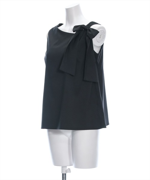 clear（クリア）の「肩リボンノースリーブブラウス[大人 フェミニン ベレエコア]≪再入荷≫（シャツ/ブラウス・レディース・ブラック/アイボリー・F）」の3枚目の写真