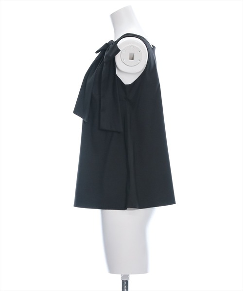 clear（クリア）の「肩リボンノースリーブブラウス[大人 フェミニン ベレエコア]≪再入荷≫（シャツ/ブラウス・レディース・ブラック/アイボリー・F）」の4枚目の写真