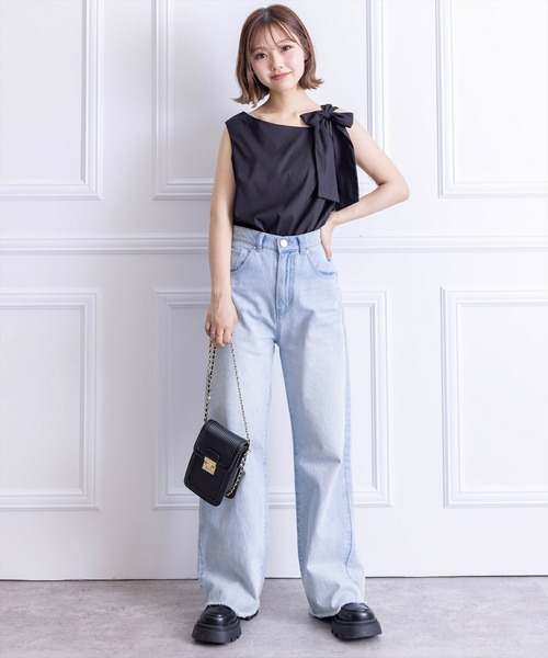 clear（クリア）の「肩リボンノースリーブブラウス[大人 フェミニン ベレエコア]≪再入荷≫（シャツ/ブラウス・レディース・ブラック/アイボリー・F）」の12枚目の写真