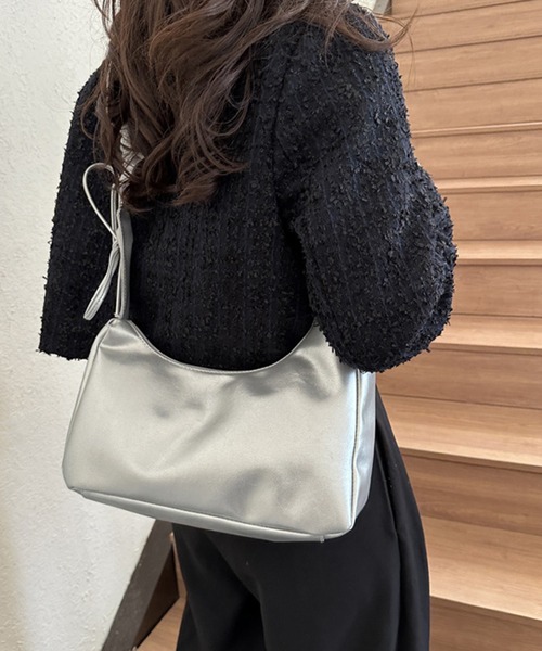 MILAE（ミレ）の「フェイクレザーショルダーバッグ（ショルダーバッグ・レディース・ゴールド/ブラック/シルバー/ブラウン/ホワイト・FREE）」の9枚目の写真