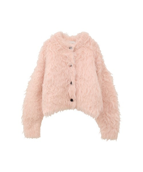 CLANE（クラネ）の「CLANE/クラネ/SHAGGY SHORT KNIT CARDIGAN（カーディガン/ボレロ・レディース・チャコールグレー/ベージュ/ピンク・1）」の3枚目の写真