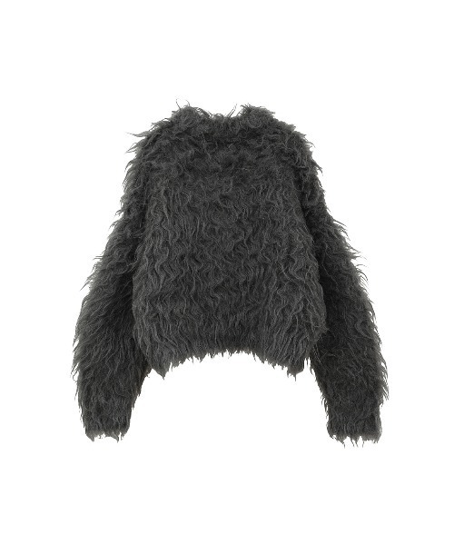 CLANE（クラネ）の「CLANE/クラネ/SHAGGY SHORT KNIT CARDIGAN（カーディガン/ボレロ・レディース・チャコールグレー/ベージュ/ピンク・1）」の5枚目の写真