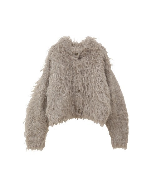 CLANE（クラネ）の「CLANE/クラネ/SHAGGY SHORT KNIT CARDIGAN（カーディガン/ボレロ・レディース・チャコールグレー/ベージュ/ピンク・1）」の11枚目の写真