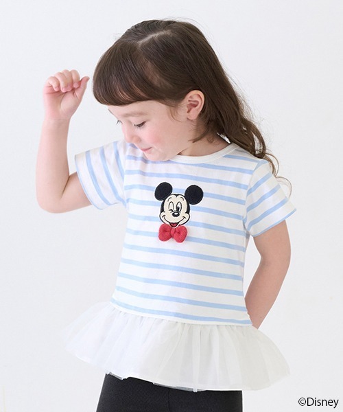 petit main(プティマイン)の「【Disney】ボーダーアップリケT(Tシャツ/カットソー・キッズ・ライトブルー/ピンク/ラベンダー・80cm/90cm/110cm/100cm/120cm/130cm)」の11枚目の写真