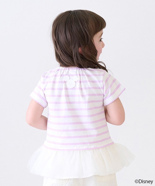 petit main(プティマイン)の「【Disney】ボーダーアップリケT(Tシャツ/カットソー・キッズ・ライトブルー/ピンク/ラベンダー・80cm/90cm/110cm/100cm/120cm/130cm)」の6枚目の写真