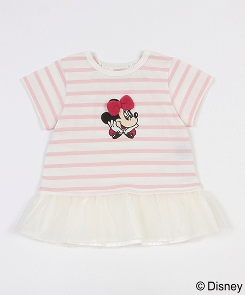 petit main(プティマイン)の「【Disney】ボーダーアップリケT(Tシャツ/カットソー・キッズ・ライトブルー/ピンク/ラベンダー・80cm/90cm/110cm/100cm/120cm/130cm)」の4枚目の写真