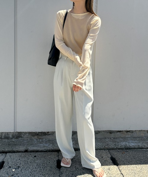 select MOCA（セレクトモカ）の「ニットシアータンク（タンクトップ・レディース・ネイビー/ベージュ・FREE）」の22枚目の写真