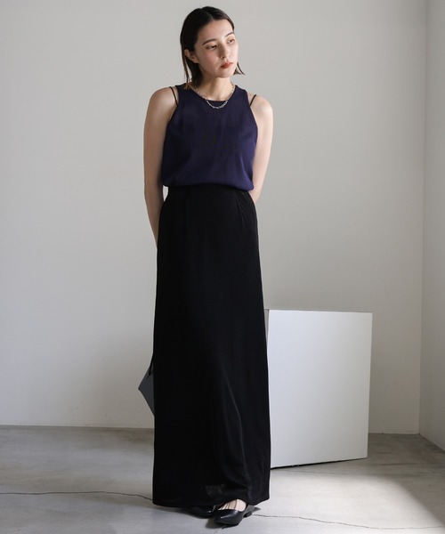 select MOCA（セレクトモカ）の「ニットシアータンク（タンクトップ・レディース・ネイビー/ベージュ・FREE）」の13枚目の写真