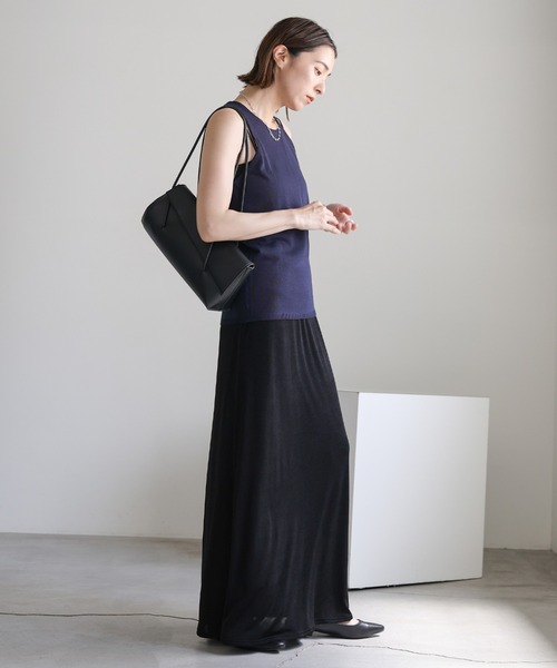 select MOCA（セレクトモカ）の「ニットシアータンク（タンクトップ・レディース・ネイビー/ベージュ・FREE）」の8枚目の写真