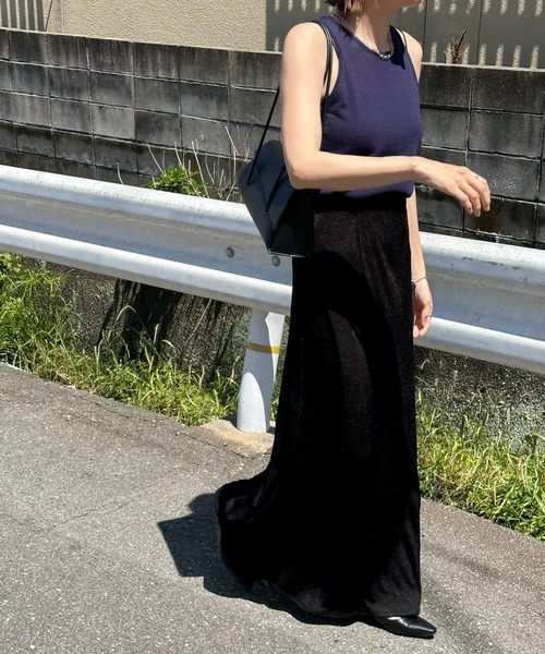 select MOCA（セレクトモカ）の「ニットシアータンク（タンクトップ・レディース・ネイビー/ベージュ・FREE）」の17枚目の写真