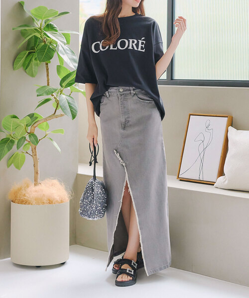 スリットデニムスカート（デニムスカート）｜KOBE LETTUCE