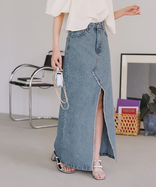 スリットデニムスカート（デニムスカート）｜KOBE LETTUCE