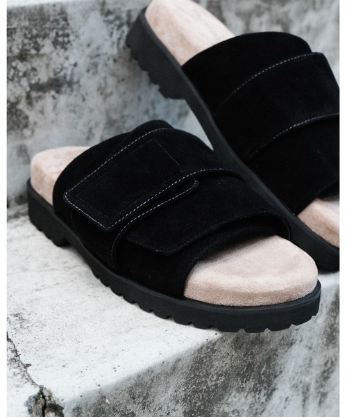 RAGEBLUE（レイジブルー）の「ベルトスライド/シンセティックスウェードサンダル（サンダル・メンズ・ブラック・MEDIUM/LARGE）」の3枚目の写真