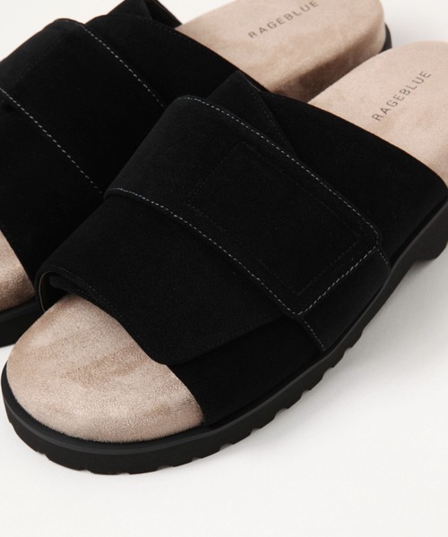 RAGEBLUE（レイジブルー）の「ベルトスライド/シンセティックスウェードサンダル（サンダル・メンズ・ブラック・MEDIUM/LARGE）」の9枚目の写真