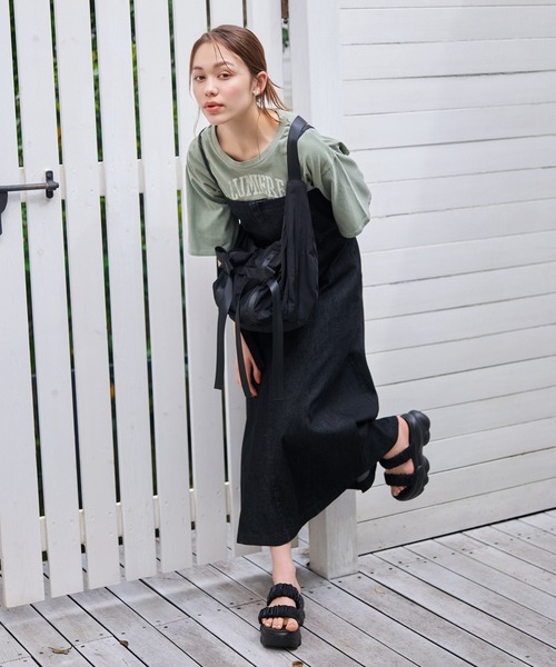 mysty woman（ミスティウーマン）の「ナイロンリボンショルダーBAG　128281 【500mlペットボトル収納可能！】（ショルダーバッグ・レディース・ブラック/シルバーグレー/カーキ・FREE）」の7枚目の写真