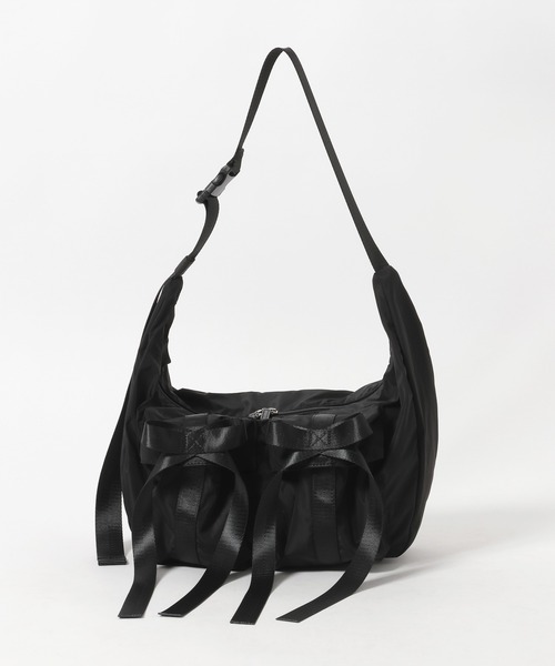■【mysty woman】未使用シャーリングドロストBAG ブラック mysty woman ショルダーバッグ バッグ シャーリングショルダー