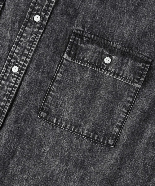 BACK NUMBER(バックナンバー)の「BACK NUMBER(バックナンバー)ライトオンスデニム半袖ビッグシャツ(シャツ/ブラウス・レディース・ブラック・M/L/XL)」の10枚目の写真