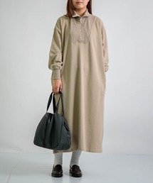 [D.M.G. / ディーエムジー] ベーシックコットン 裏毛ハーフジップワンピース