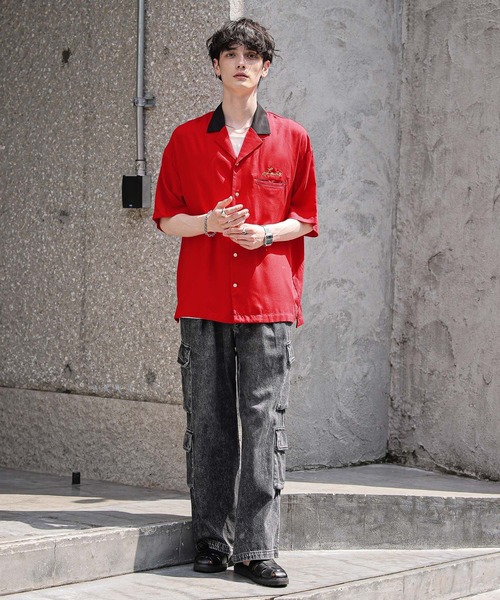 RAGEBLUE（レイジブルー）の「Over dye denim 8pockets wide cargo pants/オーバーダイデニム/8ポケット/ワイドカーゴパンツ（デニムパンツ・メンズ・オフホワイト/ブルー/ブラック/カーキ・SMALL/MEDIUM/LARGE）」の9枚目の写真