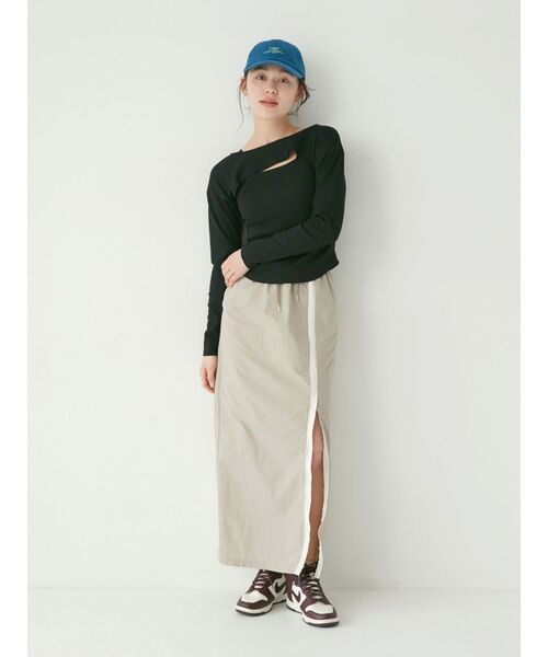 Ungrid(アングリッド)の「タンクレイヤードショートロングスリーブTee(Tシャツ/カットソー・レディース・ピンク/グリーン/ブラック・FREE)」の10枚目の写真