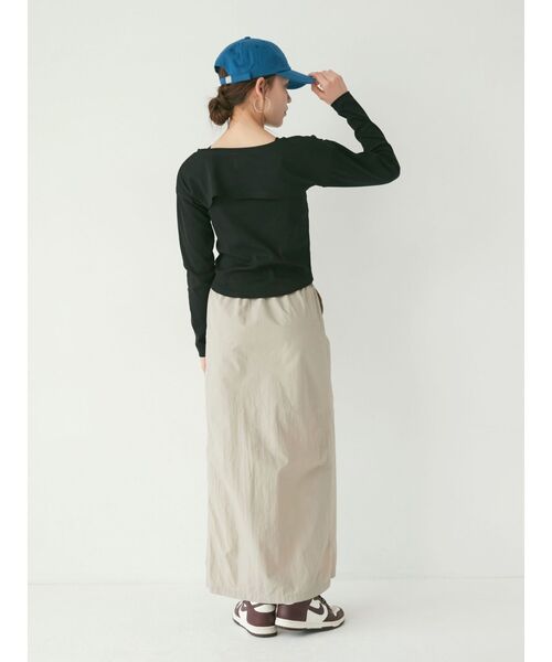 Ungrid(アングリッド)の「タンクレイヤードショートロングスリーブTee(Tシャツ/カットソー・レディース・ピンク/グリーン/ブラック・FREE)」の12枚目の写真