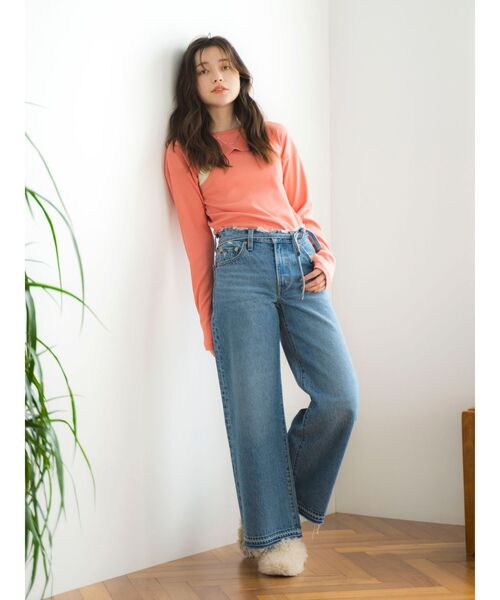Ungrid(アングリッド)の「タンクレイヤードショートロングスリーブTee(Tシャツ/カットソー・レディース・ピンク/グリーン/ブラック・FREE)」の16枚目の写真