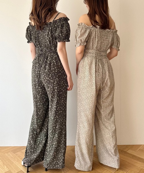 ME COUTURE(ミークチュール)の「petiteフルールオールインワン(つなぎ/オールインワン・レディース・ブラック/アイボリー・FREE)」の7枚目の写真