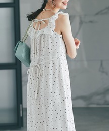 La boutique BonBon | 【miki監修・3サイズ展開】ドットプリントフリルトリムマーメイドワンピース(ワンピース)
