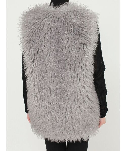 MURUA（ムルーア）の「フェイクファーオーバージレ（ベスト・レディース・グレー/アイボリー・FREE）」の4枚目の写真