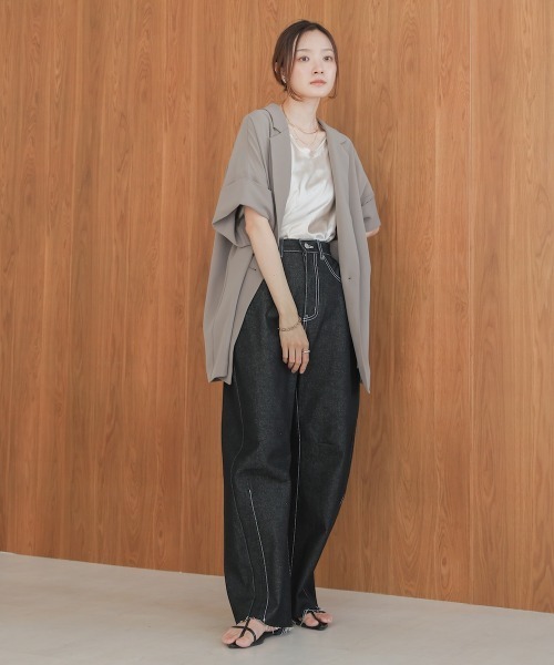 Bab（バブ）の「【S・Mサイズ展開あり】カーブデニムパンツ（デニムパンツ・レディース・インディゴブルー/ブラック・M/S）」の6枚目の写真