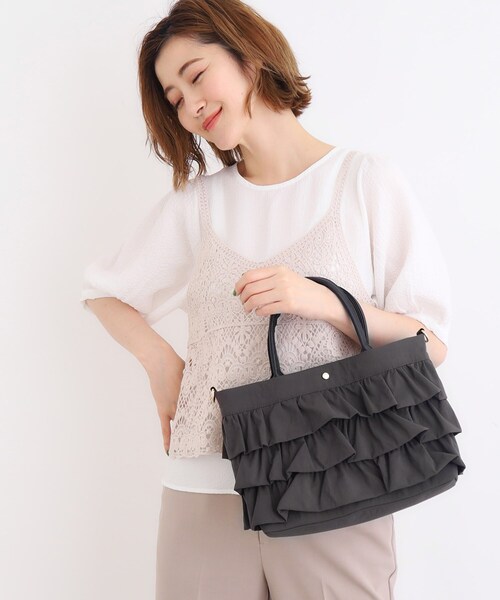 grove(グローブ)の「◆ティアード2WAYトート(トートバッグ・レディース・ダークグレー/ブラック/ライトグレー/ブラック系その他4/ブラウン系その他5/ライトグレー系3・00)」の12枚目の写真