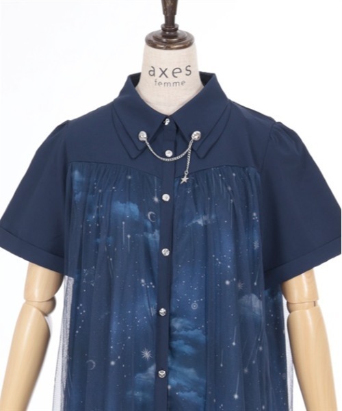 axes femme（アクシーズファム）の「エトワール柄チュール重ね