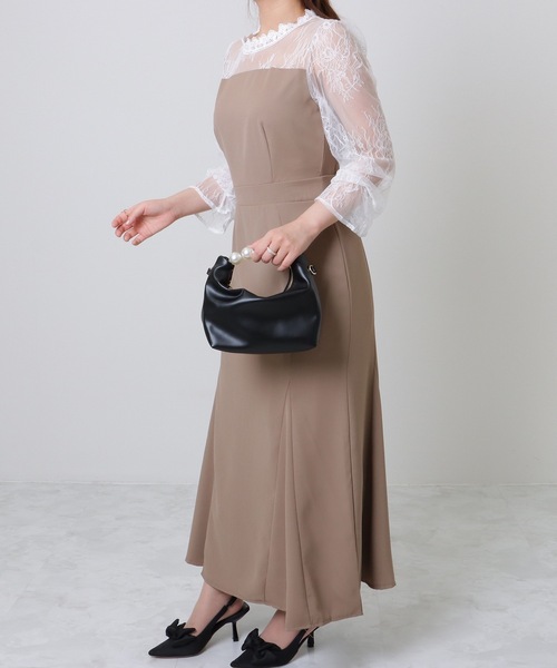 Lace Ladies(レースレディース)の「ビッグパール コンパクト 2WAY レザー調 ショルダーバッグ(クラッチバッグ・レディース・シルバー/アイボリー/ブラック/ベージュ・FREE)」の9枚目の写真