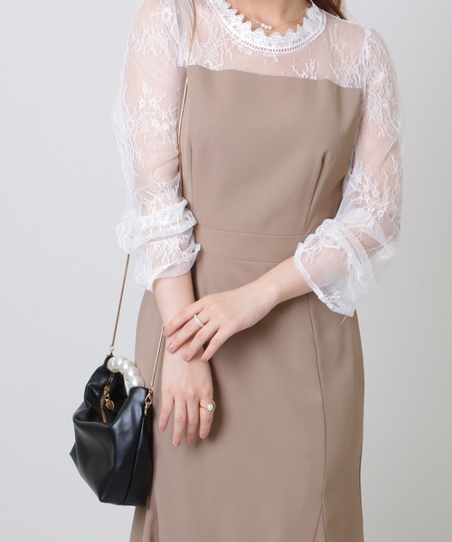 Lace Ladies(レースレディース)の「ビッグパール コンパクト 2WAY レザー調 ショルダーバッグ(クラッチバッグ・レディース・シルバー/アイボリー/ブラック/ベージュ・FREE)」の13枚目の写真