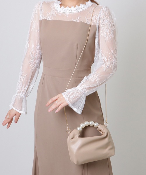 Lace Ladies(レースレディース)の「ビッグパール コンパクト 2WAY レザー調 ショルダーバッグ(クラッチバッグ・レディース・シルバー/アイボリー/ブラック/ベージュ・FREE)」の20枚目の写真