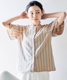 and myera ストライプなラグランシャツ