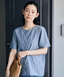 ａｎｄ　ｍｙｅｒａ　ストライプなラグランシャツ