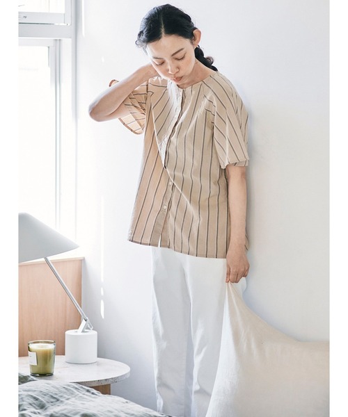 and myera ストライプなラグランシャツ（シャツ