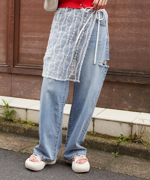 w closet（ダブルクローゼット）の「シアーラップスカート（スカート