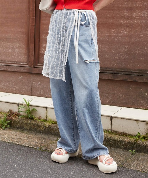 w closet（ダブルクローゼット）の「シアーラップスカート（スカート