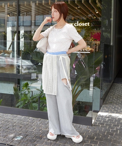 w closet（ダブルクローゼット）の「シアーラップスカート（スカート