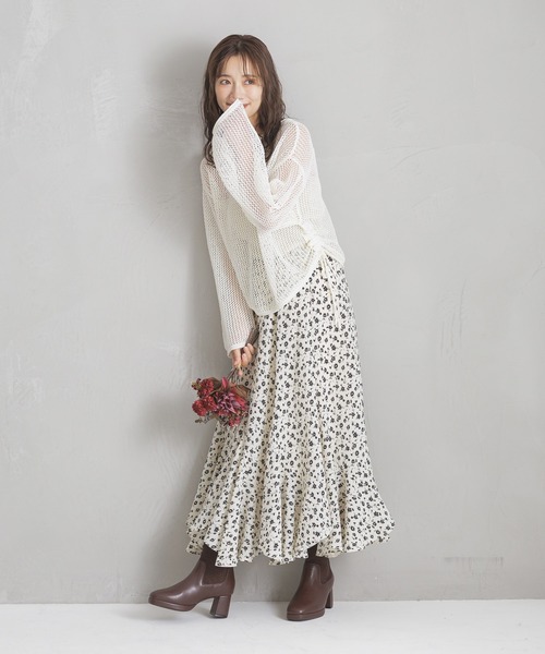 mysty woman（ミスティウーマン）の「エスカルゴマーメイドスカート2 140917（スカート・レディース・ブラウン系その他/ブラック系その他/ホワイト系その他/ブラック/アイボリー・FREE）」の9枚目の写真