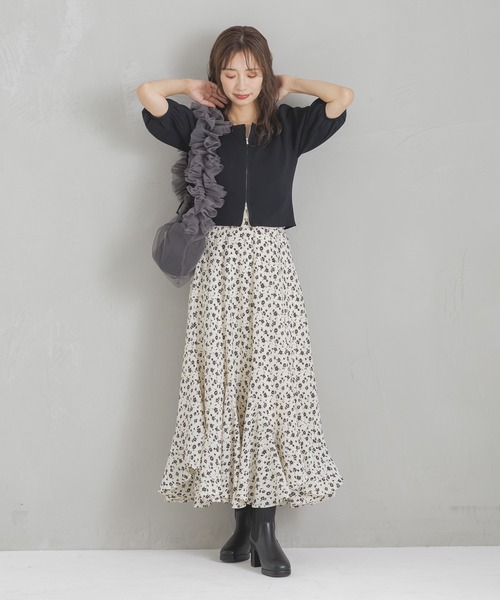 mysty woman（ミスティウーマン）の「エスカルゴマーメイドスカート2 140917（スカート・レディース・ブラウン系その他/ブラック系その他/ホワイト系その他/ブラック/アイボリー・FREE）」の6枚目の写真