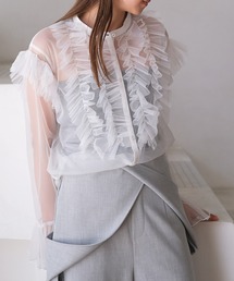 フロントフリルブラウス