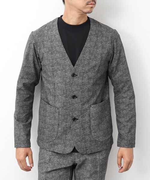 NOLLEY'S goodman(ノーリーズグッドマン)の「《セットアップ/ビジカジ対応》COOLDOTS ノーカラージャケット(ノーカラージャケット・メンズ・ネイビー/インディゴブルー/グレー・M/L/S)」の19枚目の写真