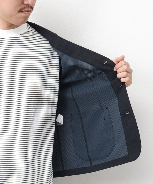 NOLLEY'S goodman(ノーリーズグッドマン)の「《セットアップ/ビジカジ対応》COOLDOTS ノーカラージャケット(ノーカラージャケット・メンズ・ネイビー/インディゴブルー/グレー・M/L/S)」の9枚目の写真