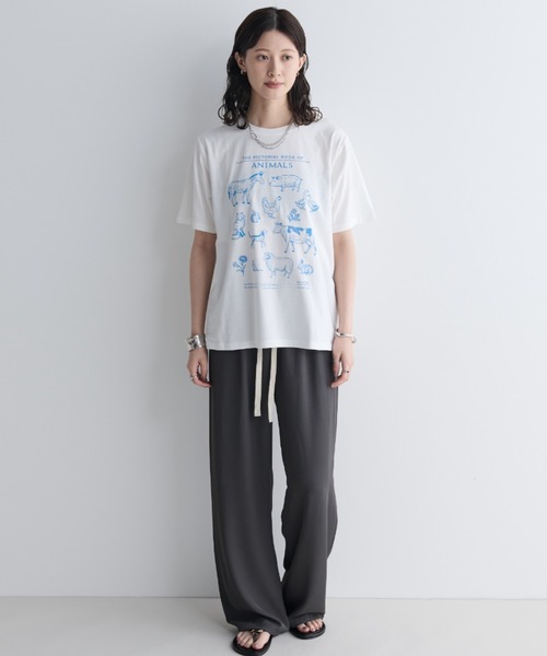MERLOT(メルロー)の「アニマルイラストTシャツ(Tシャツ/カットソー・レディース・ネイビー/オフホワイト・FREE)」の17枚目の写真
