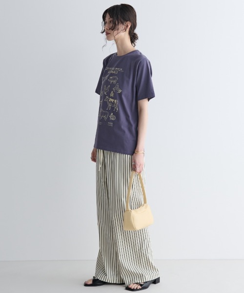 MERLOT(メルロー)の「アニマルイラストTシャツ(Tシャツ/カットソー・レディース・ネイビー/オフホワイト・FREE)」の9枚目の写真