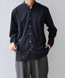 SHIPS any: 〈洗濯機可能〉LIM BLESS ソリッド / ストライプ バンドカラー シャツ◇